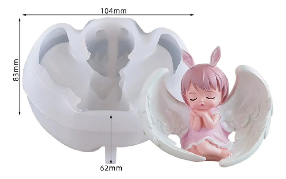 Molde vela angel diseño 2