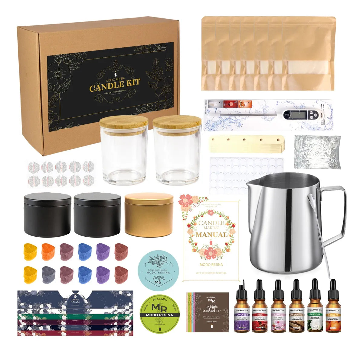 Kit para Hacer Velas Artesanales - Inicial Completo con Cera de Soya