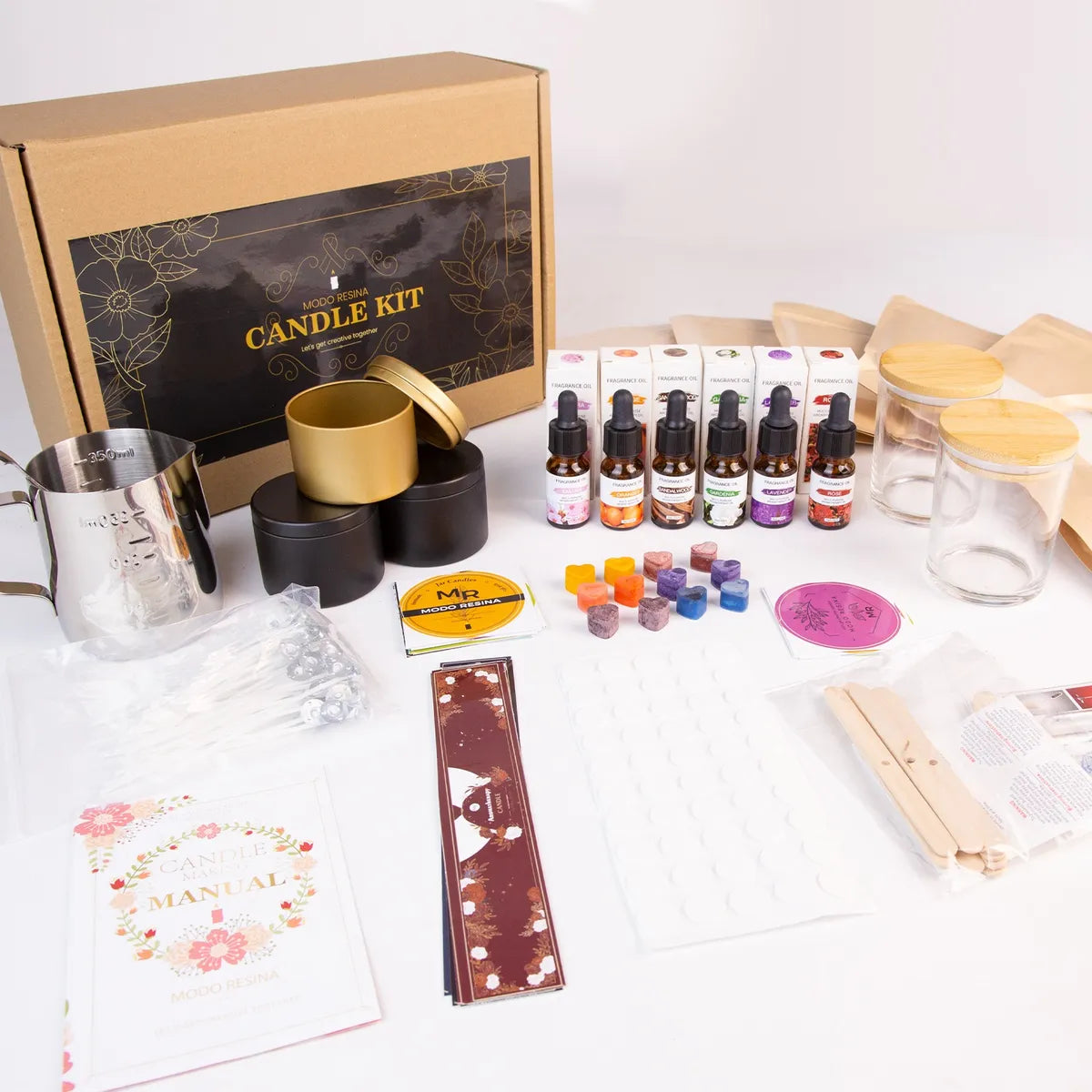 Kit para Hacer Velas Artesanales - Inicial Completo con Cera de Soya