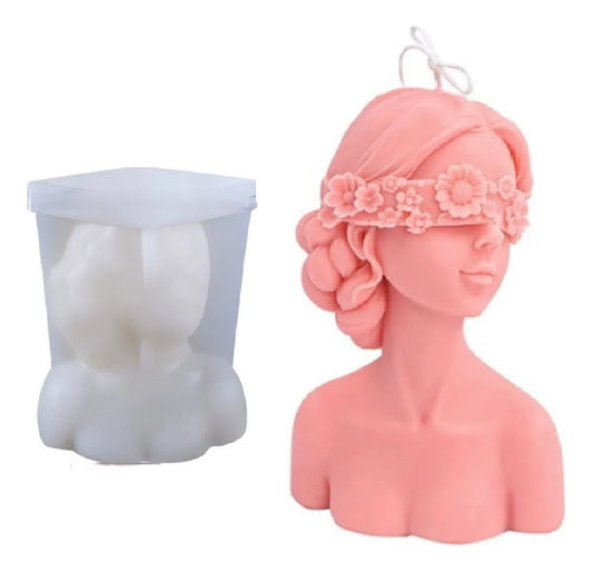 Molde vela mujer ojos vendados