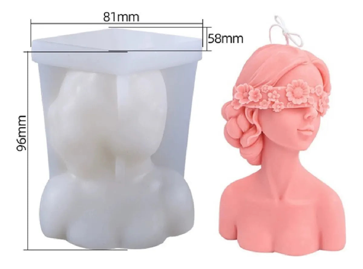 Molde vela mujer ojos vendados