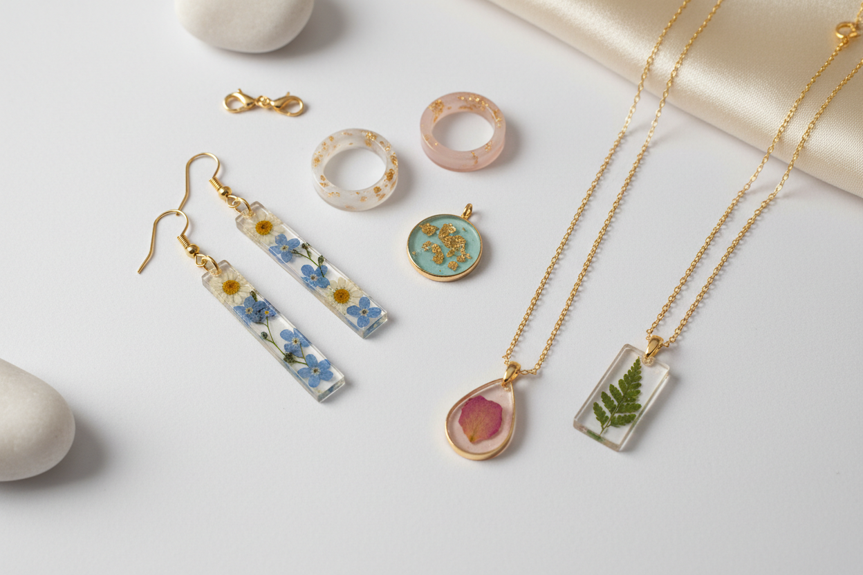 Joyas delicadas en resina