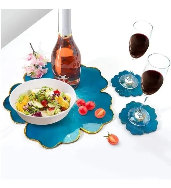 Molde set tabla de picar Posavasos Flor