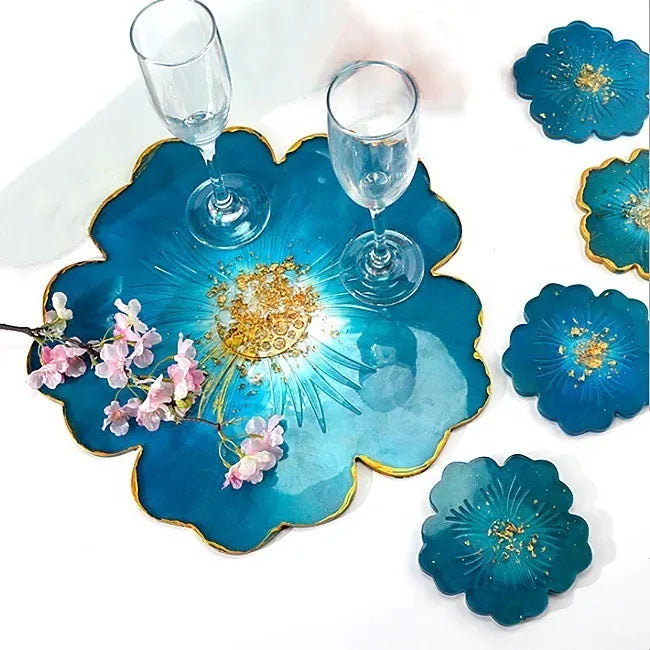 Molde set tabla de picar Posavasos Flor